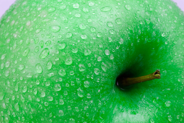 Foto: grüner Apfel zum Projekt "Apfellatein"