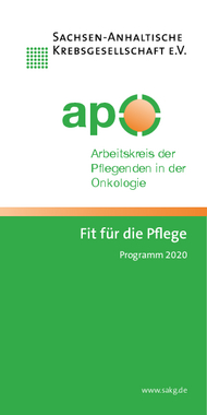 Flyer und Programm des Arbeitskreises für Pflegende in der Onkologie Sachsen-Anhalt 2020