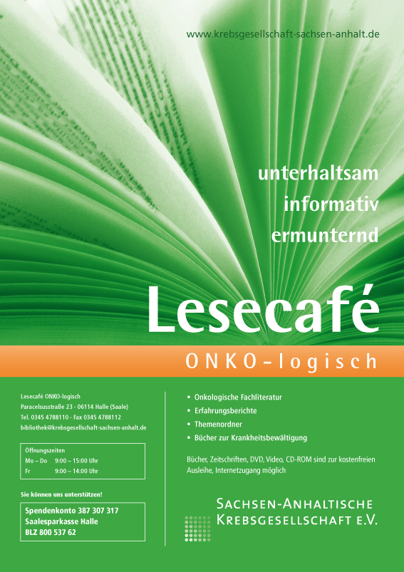 Plakat Leecafè, Bibliothek auf Beinen